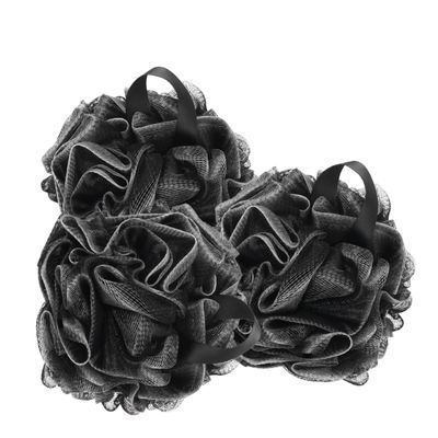 balacoo 3pcs Shower Ball Bath Sponge Body Scrubber Soft Mesh Pouf for Spa Exfoliation