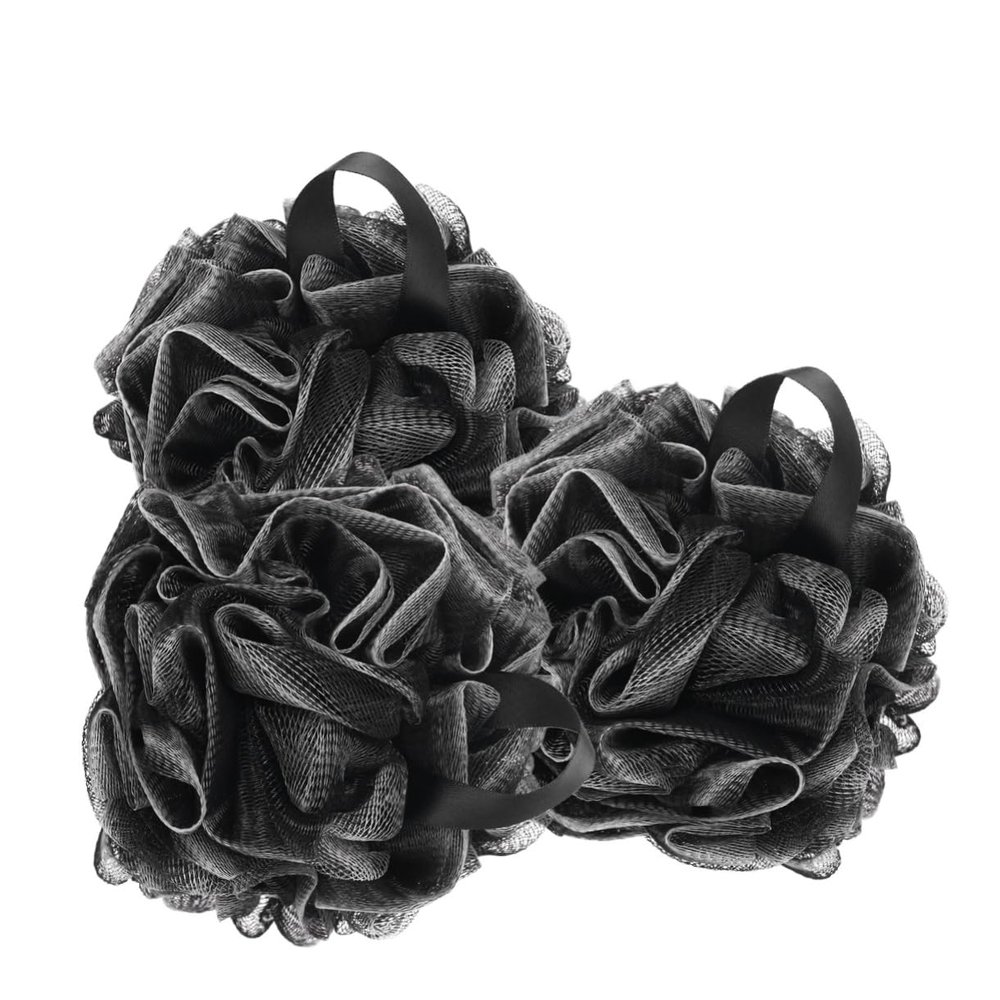 balacoo 3pcs Shower Ball Bath Sponge Body Scrubber Soft Mesh Pouf for Spa Exfoliation