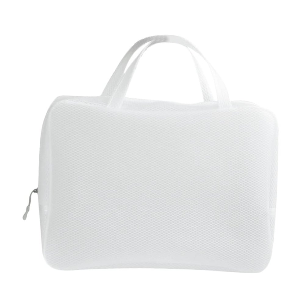 1pc Eva Pouch Cosmetic Triangle Zipper Bag Mesh Washing Portable Makeup Waterproof, As Shown, 33.5*25.5cm