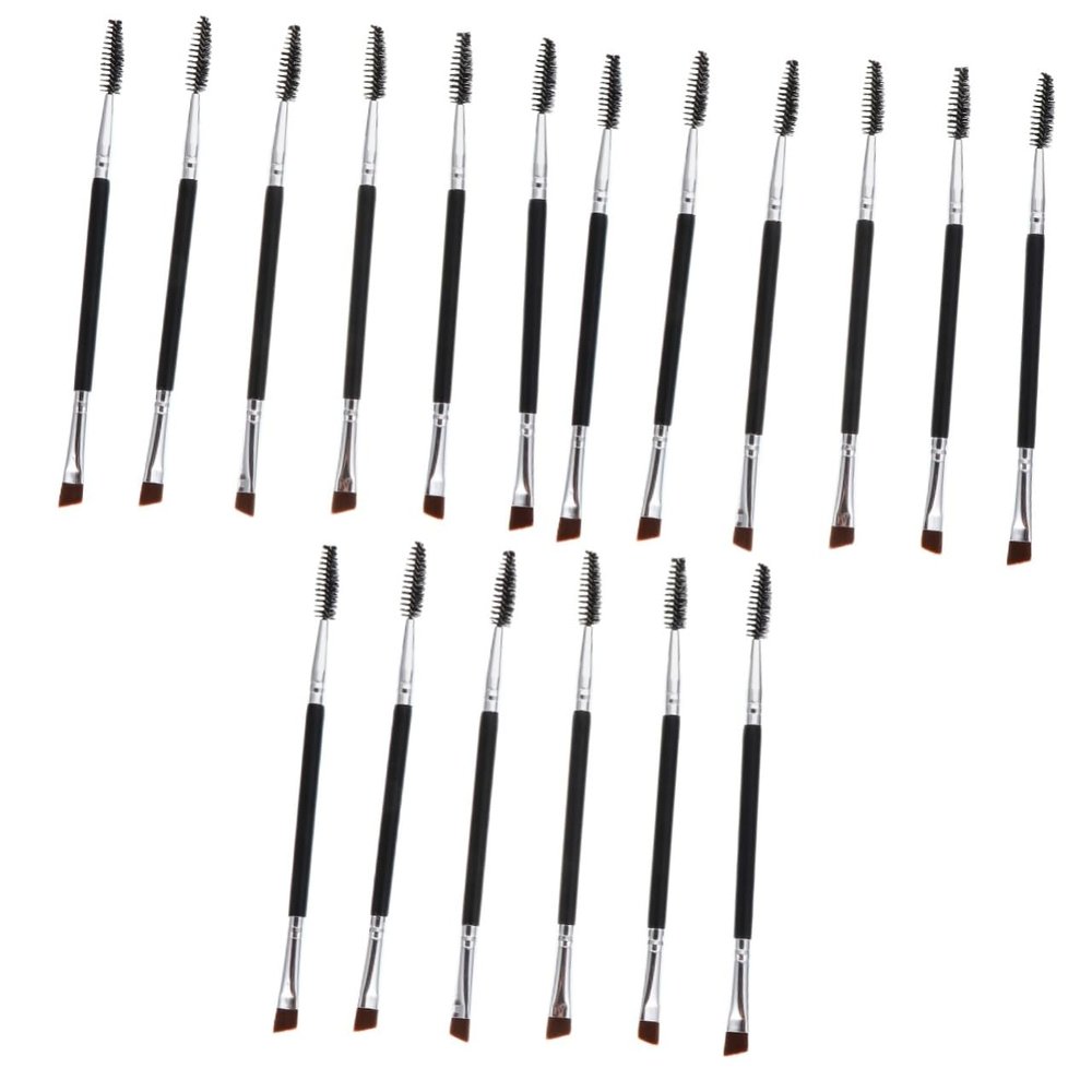 Didiseaon 18pcs Dual-ended Eyebrow and Eyelash Brush Portable Makeup Tools for Precise Application and Versatile Design for Makeup Artists and Beginners