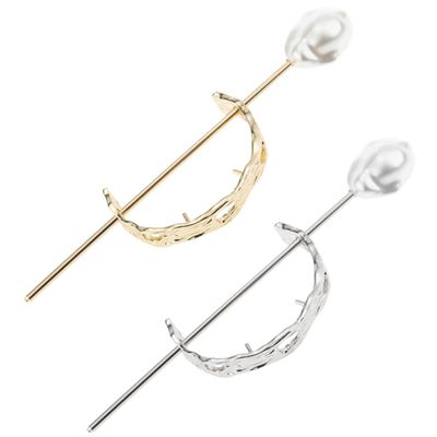 DOITOOL 2pcs Hair Sticks for Women Elegant Hair Bun Cuffs Decorative Ponytail Holders for Girls Lightweight Easy to Use Gold Silver