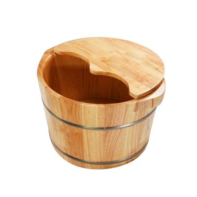 BABYCE Foot Bath Soak Foot Spa Bucket with Lid,Solid Oak Wood Foot Soaking Barrel Bucket,Foot Wash Basin for Foot Bath,Foot Soaking Tub Foot Spa Household Wash Ba, UWGK6003178