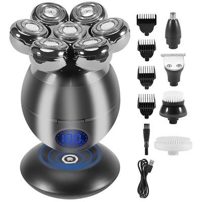 Head Shavers for Bald Men, 7D Floating Head Men's Electric Shaver USB Charging Dock LCD Waterproof Portable Nose Hair Trimmer Bald Razor Machine Shaving