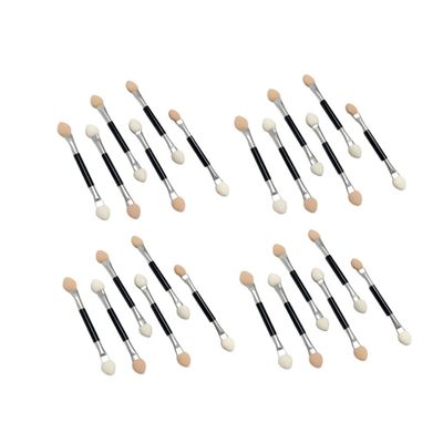 DOITOOL 30pcs Double-headed Eyeshadow Applicators Portable Makeup Brushes with Aluminum Tubes and Latex Tips for Eye Makeup Women and Girls The Go