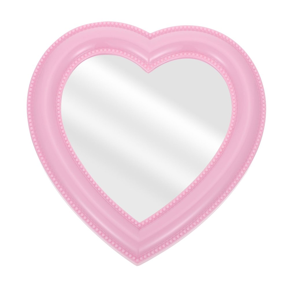 DOITOOL 1pc Heart-Shaped Makeup Mirror Desktop Cosmetic Mirror for Dresser Lovey Heart Design Stylish and for Vanity Decor Option