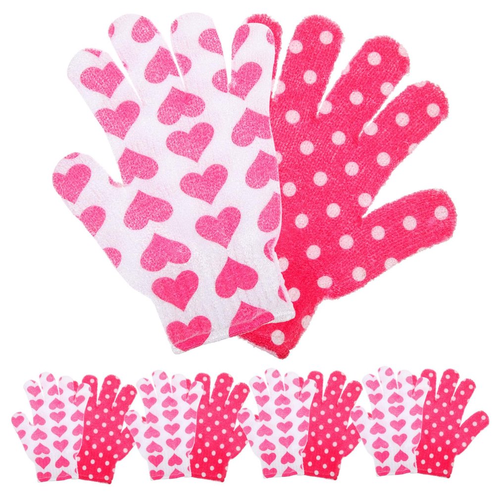 DOITOOL 10pcs Deep Exfoliating Gloves Fine Texture Bath Gloves Scrubber for Body Washing Shower Mittens Random Style