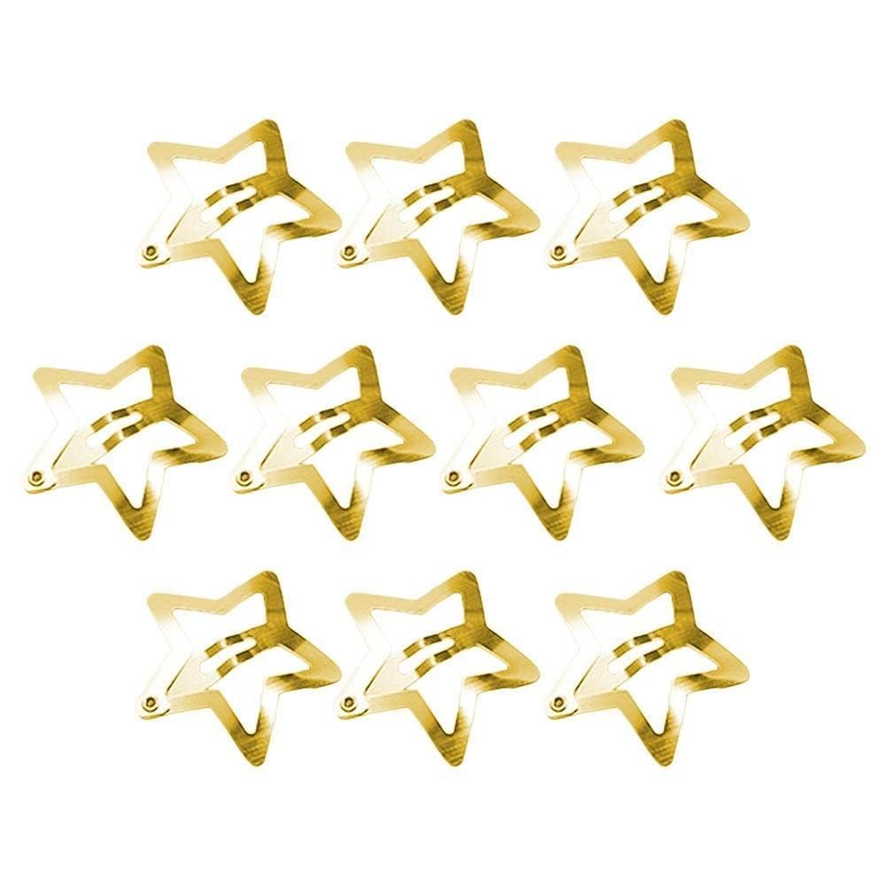 10 Pcs Gold Star Hair Clips Metal Snap Hair Clips Hair Barrettes Hair Side Clamps Headdress Cute Hair Accessories for Women Girls Beauty and Personal Care