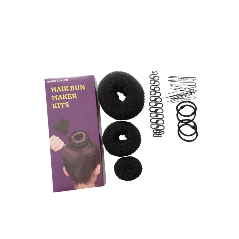 Didiseaon 1set Professional Hair Bun Maker Hair Bun Coil Braider Clip Bands for Easy Updos and Braiding for Home Use and Cosmetology Schools Black