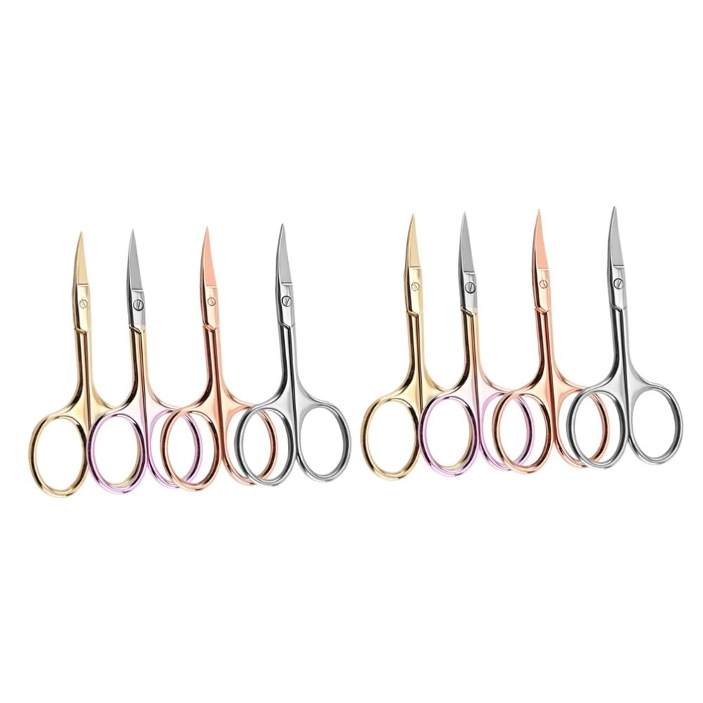 Didiseaon 8pcs Professional Beard Scissors for Men Mustache Beard Trimming Shears Stainless Steel Hair Cutting Scissors for Barber Shops Home Random Color
