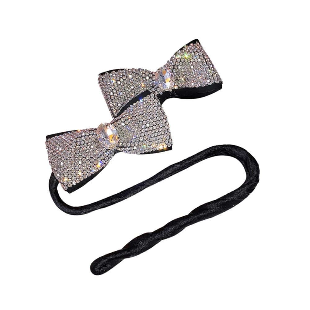 balacoo Elegant Rhinestone Bowknot Hair Bun Shaper Twisted Bun Maker for Women Easy to Use Hair Styling Tool for Parties Yoga Running and Dancers Beautiful Cloth Material