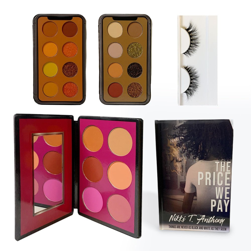 BEAUTY and the BOOK (Full Library) gift set; EYESHADOW PALETTE; EYELASHES; BLUSH PALETTE; LIPLINER; BESTSELLING NOVEL; COSMETIC SET; BOOK BUNDLE; MAKEUP; TEEN GIFT; BIRTHDAY GIFT; BEAUTY