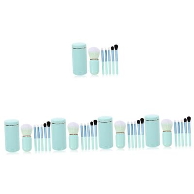 NOLITOY 5sets Portable Makeup Brush Mirror Travel Cosmetic Tools Blush and Loose Powder Brushes Adorable Design for Daily Makeup Use