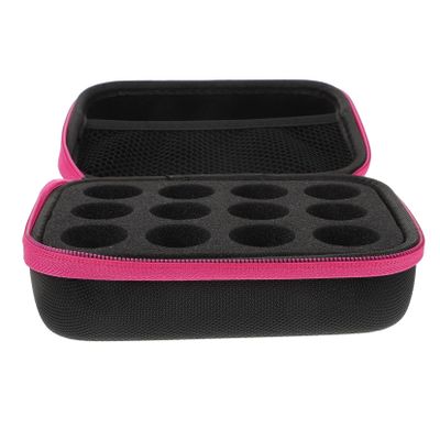 balacoo 1pc Portable Essential Oil Storage Case Makeup Organizer for Travel Lightweight and Shockproof Multi-functional Oxford Pouch Pink