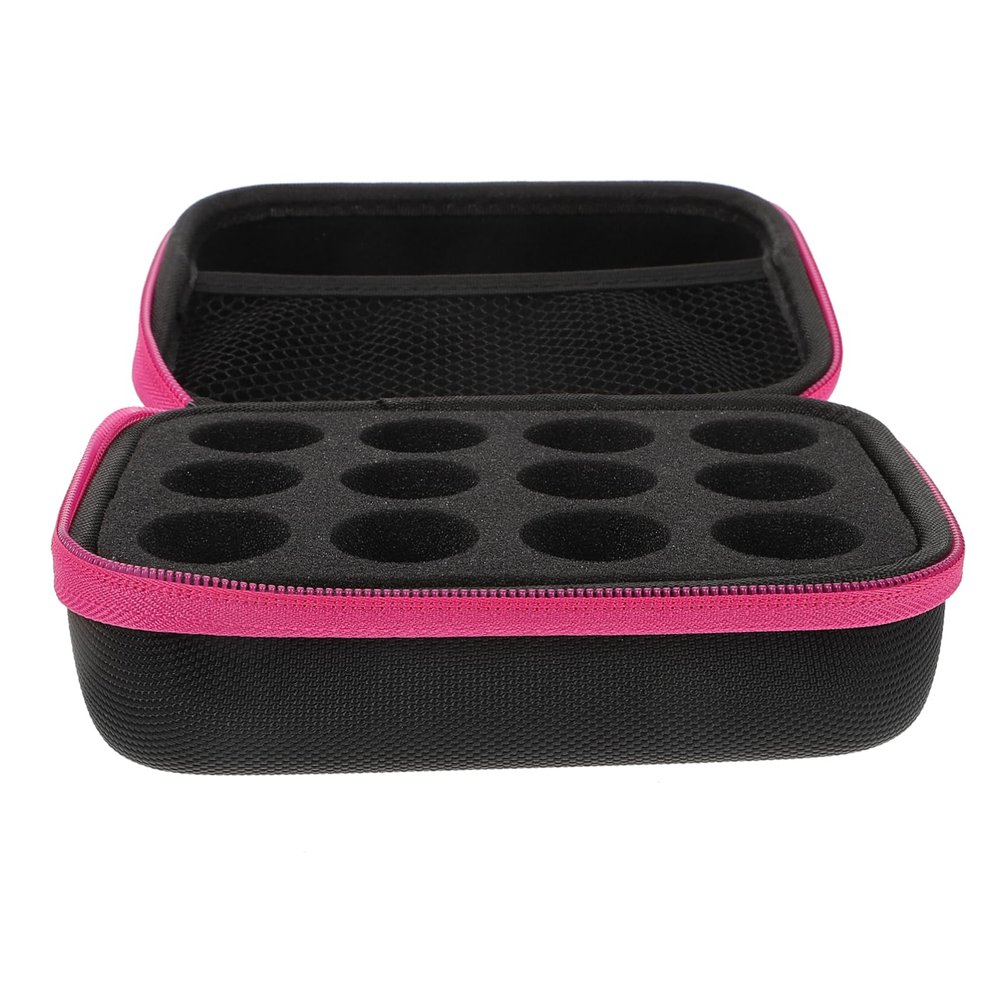 balacoo 1pc Portable Essential Oil Storage Case Makeup Organizer for Travel Lightweight and Shockproof Multi-functional Oxford Pouch Pink