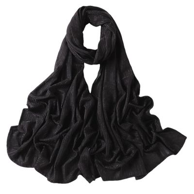 180 * 55Cm Hijab Solid Color Scarf Muslim Women Jacquard Hijab Cotton Long Headband Wrapped Headband 154-9