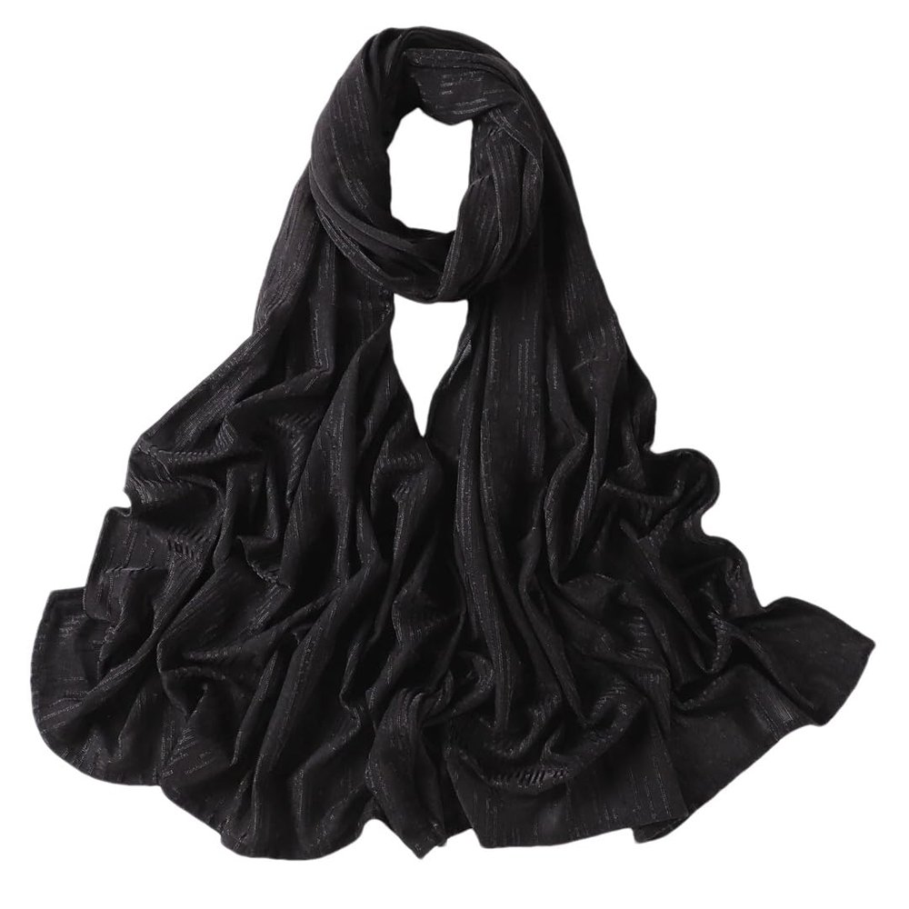 180 * 55Cm Hijab Solid Color Scarf Muslim Women Jacquard Hijab Cotton Long Headband Wrapped Headband 154-9