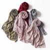 180 * 55Cm Hijab Solid Color Scarf Muslim Women Jacquard Hijab Cotton Long Headband Wrapped Headband 154-9 view 2