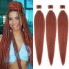 Ginger Braiding Hair Pre stretched 16 Inch 3 Packs 350# Copper Red Pre-stretched Braiding Hair EZ Braid Yaki Texture Synthetic Hair Extensions for Crochet Box Braids view 1