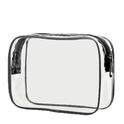 NaYiissi Clear Travel Toiletry Bag, TSA Approved Travel Bags for Toiletries, Quart Size Travel Bag Carry on Airport Airline Compliant Bag, Waterproof Cosmetic Makeup Bag for Women Men (Black)