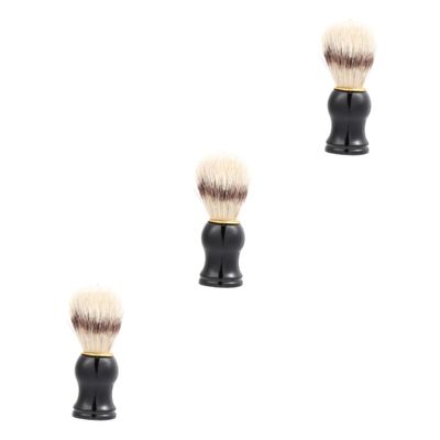 FRCOLOR 3pcs Men's Beard Shaving Brush Comfortable Grip for Daily Grooming and Cleansing for Home Use and