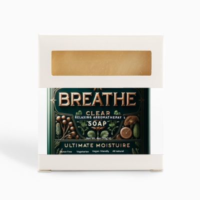 NinthAvenue Basics Breathe Clear Soap Bar - Soothing Aromatherapy Blend for Moisturized Skin - 4 oz, 4.00 Ounce (Pack of 1)