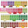 98 Pack Natural Lip Balm Bulk with Vitamin E and Coconut Oil - Moisturizing, Soothing, and Repairing Dry and Chapped Lips - 14 Flavors - Non-GMO view 1