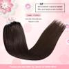 Senmy Micro Loop Hair Extensions Human Hair 20inch Dark Brown Micro Bead Hair Extensions Silky Straight Real Microlink Extensions 1g/strand 50g Microbead Extensions For Women view 2
