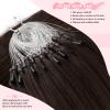 Senmy Micro Loop Hair Extensions Human Hair 20inch Dark Brown Micro Bead Hair Extensions Silky Straight Real Microlink Extensions 1g/strand 50g Microbead Extensions For Women view 3
