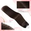 Senmy Micro Loop Hair Extensions Human Hair 20inch Dark Brown Micro Bead Hair Extensions Silky Straight Real Microlink Extensions 1g/strand 50g Microbead Extensions For Women view 4