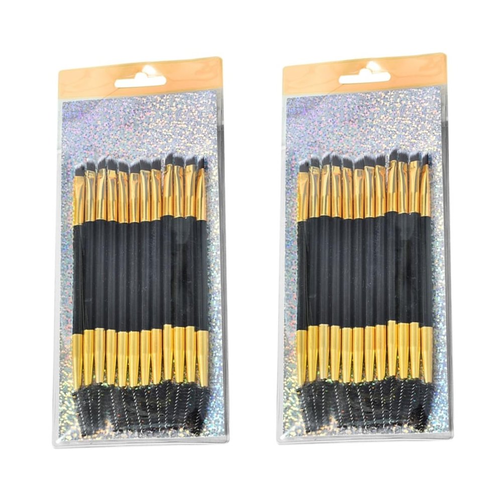 balacoo 24pcs Double-ended Eyebrow and Eyelash Brush Set Spiral Eyelash Purpose Comb Makeup Tools for Women Premium for Salon Home Use