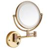 Makeup Vanity Mirror with Lights,Two-Sided Wall Mounted Beauty Mirror 3X Magnification Bathroom Mirror Extendable Cosmetic Mirror Powered by Plug,Gold view 1