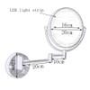 Makeup Vanity Mirror with Lights,Two-Sided Wall Mounted Beauty Mirror 3X Magnification Bathroom Mirror Extendable Cosmetic Mirror Powered by Plug,Gold view 4