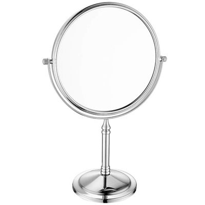 Desktop Makeup Vanity Mirror,Two-Sided Beauty Mirror 3X Magnification Cosmetic Mirror 360 Swivel Bathroom Mirror,Silver (Color : Silver, Size : 8inch)