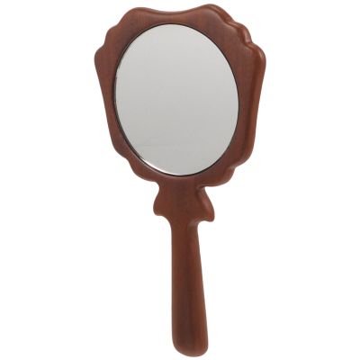NOLITOY Handheld Mirror Sandalwood Handle for Purse Professional Makeup Tool for Beauty Artists High Definition Compact Travel and Stylish Design