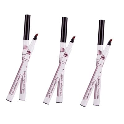 balacoo 3pcs Four-pronged Eyebrow Pencil Sweat Liquid Pen for Natural Brows Dark Grey Easy Application Precise Tips for Women