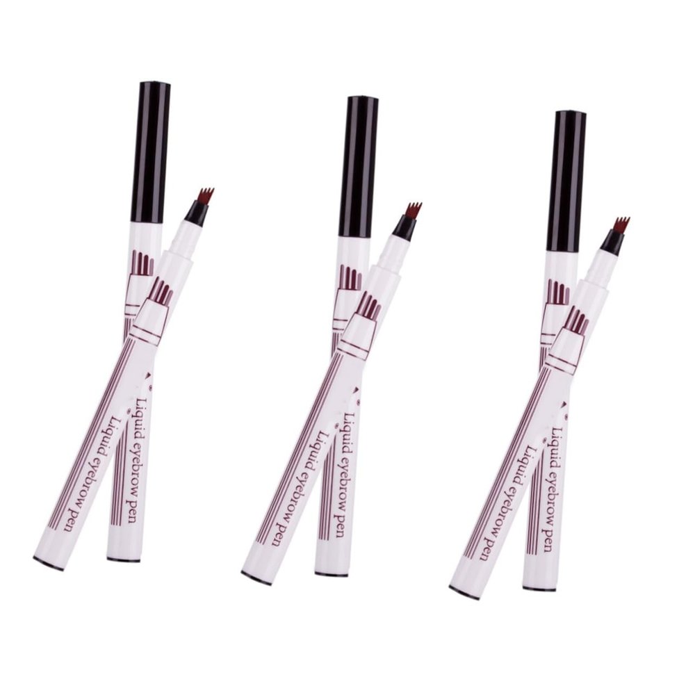 balacoo 3pcs Four-pronged Eyebrow Pencil Sweat Liquid Pen for Natural Brows Dark Grey Easy Application Precise Tips for Women