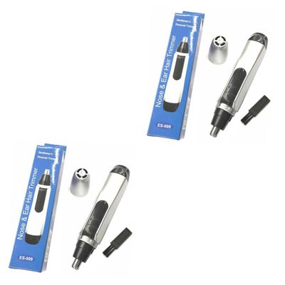 balacoo 2pcs Gentleman's Precision Nose Hair Trimmer Electric Ear and Facial Hair Shaver for Men Lightweight and Easy to Use for Beard and Eyebrow Grooming Compact Design for Travel