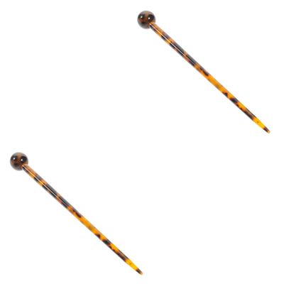 Housoutil 2pcs Chinese Hair Accessories Tortoise Shell Hair Stick Bun Pin for Women Sticks for Long Professional Bobby Pins