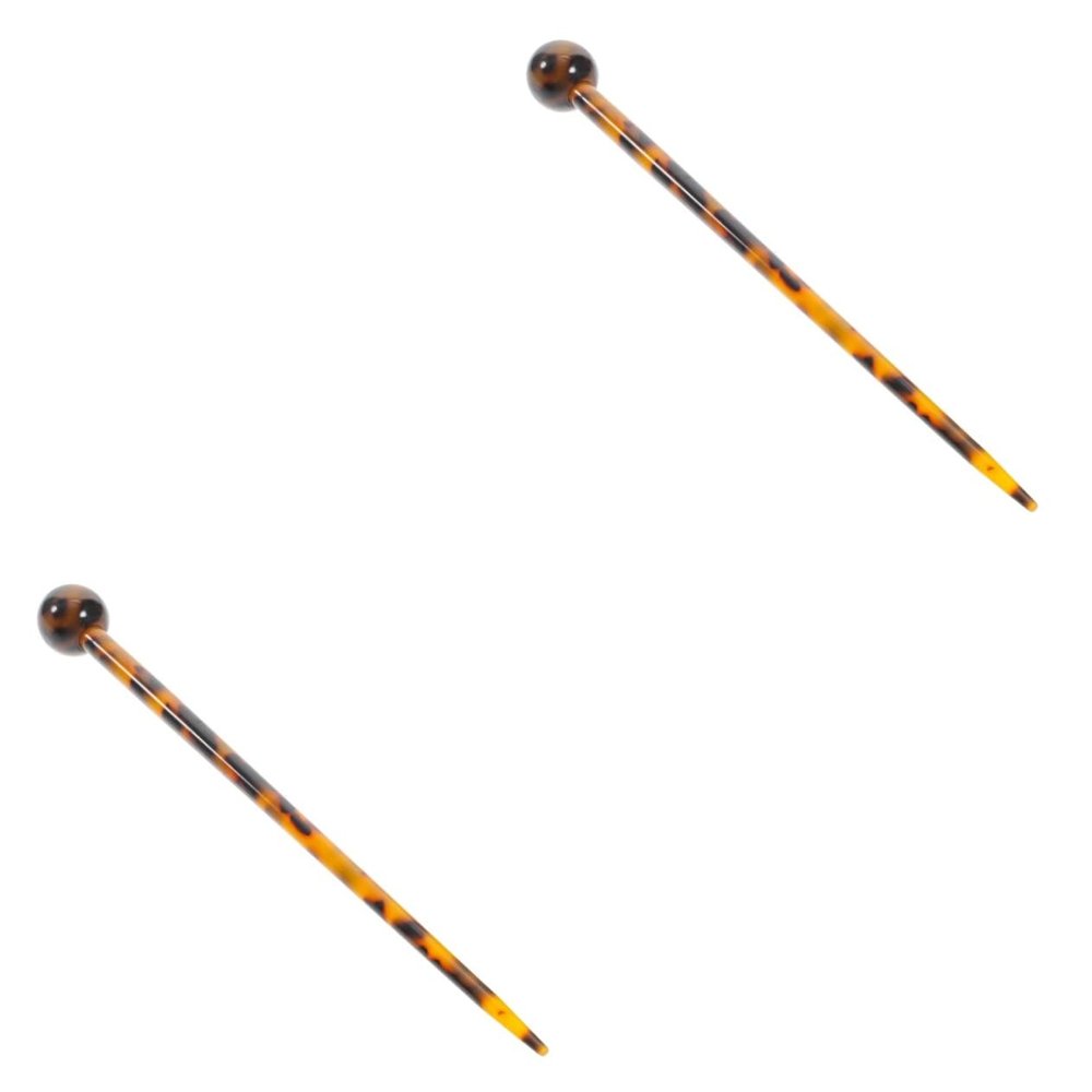 Housoutil 2pcs Chinese Hair Accessories Tortoise Shell Hair Stick Bun Pin for Women Sticks for Long Professional Bobby Pins