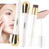 2 in 1 Foundation + Anti-Wrinkle Concealer, Liquid Foundation Makeup Stick With Built-in Brush, Double Head, Long Lasting Waterproof Coverage Make-up for Coverage (2pcs 02) view 1