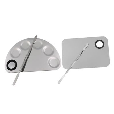 DOITOOL 2sets Stainless Steel Makeup Mixing Pallet of Trays for Professional Home Use for Blending Foundation Lipstick Eye Shadow and Nail Art