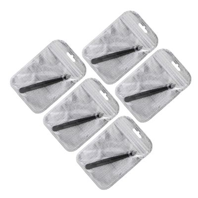 Housoutil 5pcs Stainless Steel Eyebrow Clip Set Ergonomic Eyebrow Tweezers for Precision Grooming and Makeup Portable Beauty Tool for Men and Women for Home and Travel