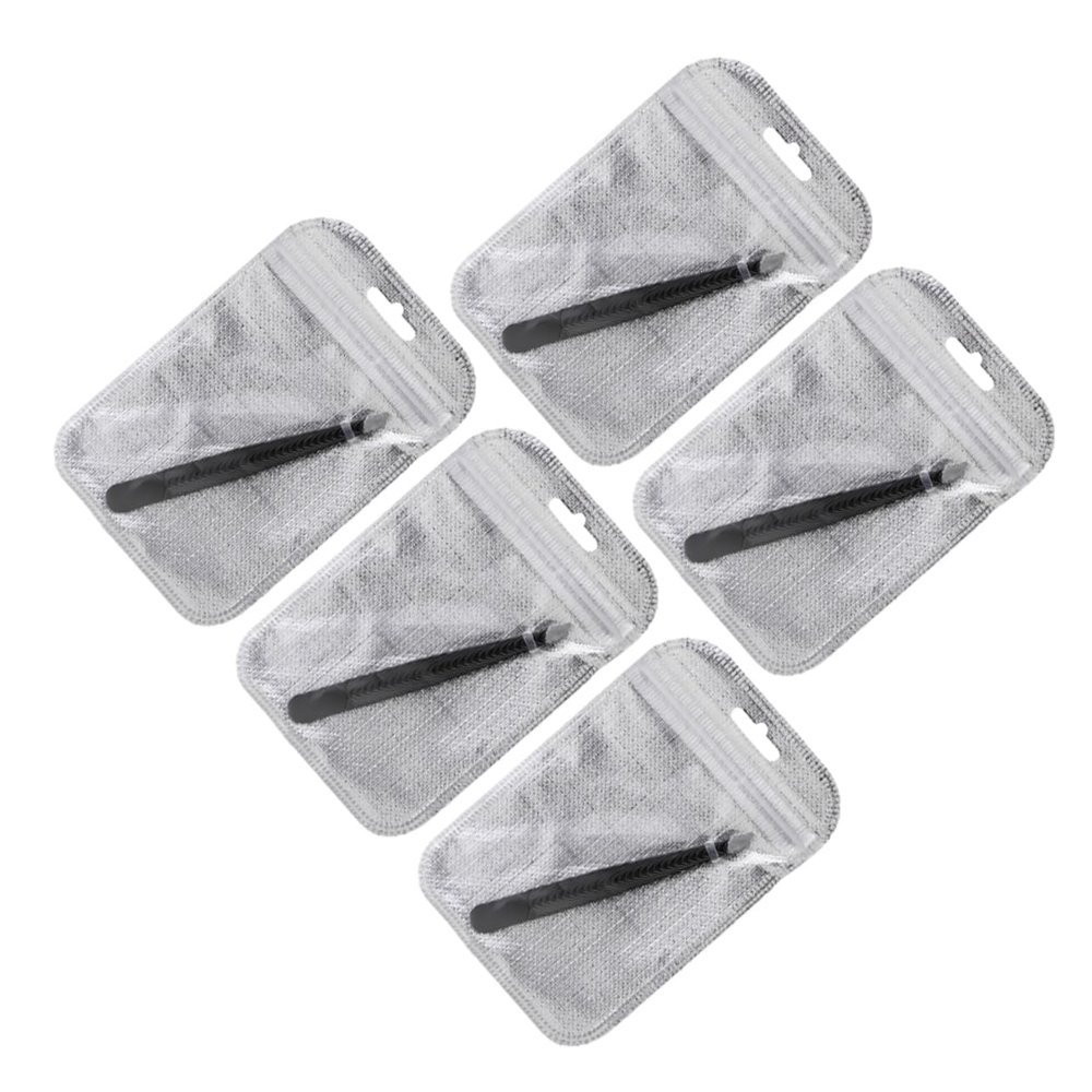 Housoutil 5pcs Stainless Steel Eyebrow Clip Set Ergonomic Eyebrow Tweezers for Precision Grooming and Makeup Portable Beauty Tool for Men and Women for Home and Travel