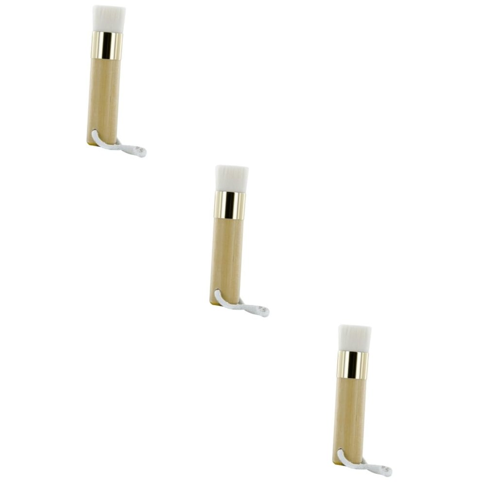 NOLITOY 3pcs Luxury Exfoliating Face Brush Wooden Handle Microfiber Brush for Gentle Skin Cleansing