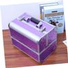 Capacity Cosmetic Alloy Storage Women Large Professional Makeup Aluminum Organizer Casepurple Up, As Shown, medium view 4