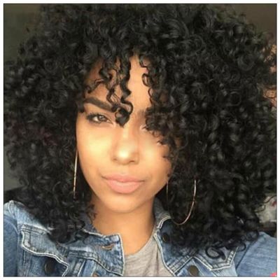 1Pcs African European and American Short Hair, Black Lady Wigs, Curly Hair Explosion Wigs, Styling Shows, Punk Wigs (6# Black)