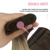 YoungSee Hair Extensions Weft Ombre Sew in Extensions Walnut Brown Ombre Light Brown with Blonde Balayage Double Weft Human Hair Extensions for Long Hair 22Inch 100G view 4