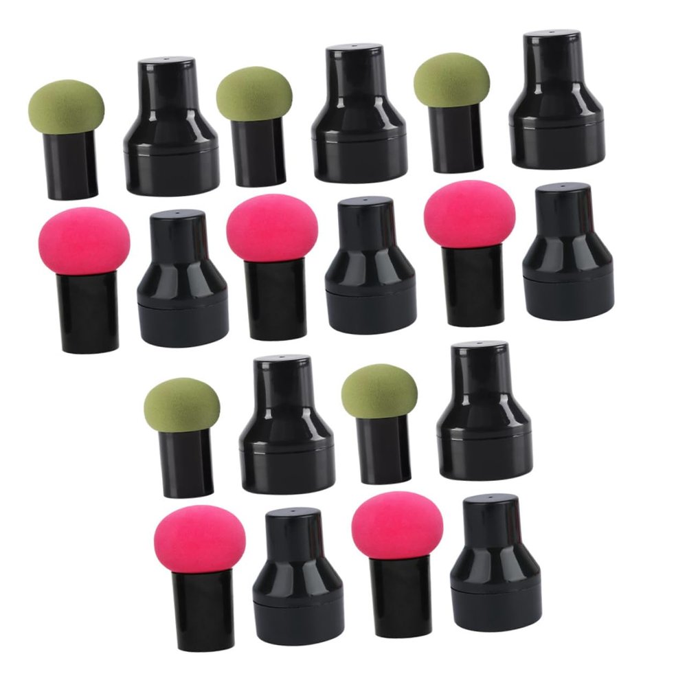 balacoo 10 Sets Simple Mushroom Head Makeup Sponge with Handles for Easy Application Non-latex Cosmetic Powder Applicators for Foundation Concealer and Blush for Gifts Special Occasions