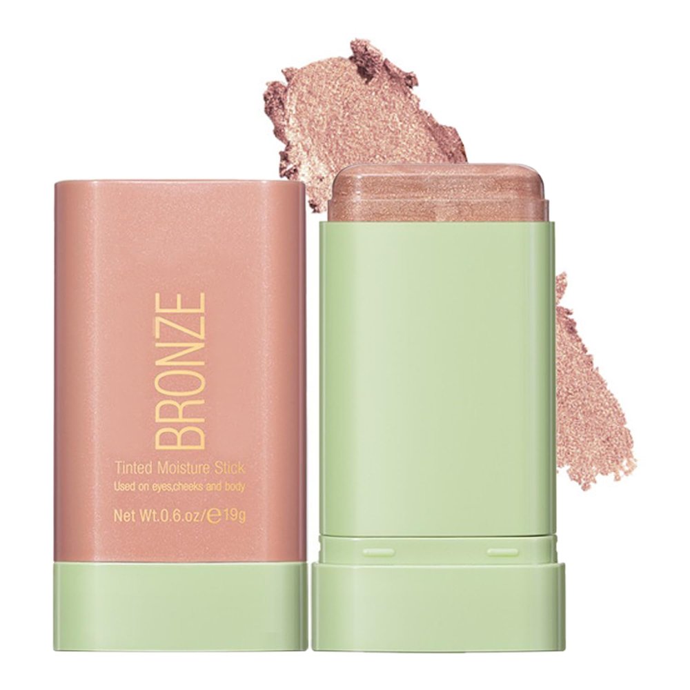 Mysense Cream Bronzer Stick, Shimmer Face Highlighter Stick, Buildable Highlight Contour Stick Makeup, Silky Smooth Formula for A Natural Radiant Look, 02 Soft Glow