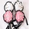 TTYAO REII Chun-Li Hair Clips 2Pcs Vintage Chinese Style Hair Accessories Girls Round Bun Side Clips for Costume Party (Pink Black) view 3